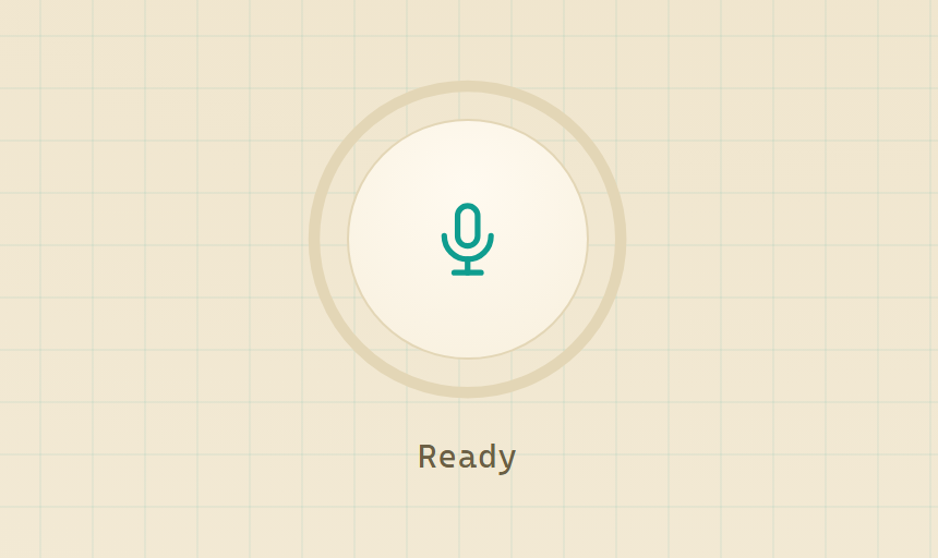The Scribe window: the speech model chooser and after dictation switch on the left, the microphone in the middle, and earlier transcriptions below.